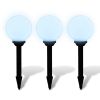Outdoor Path Garden Solar Lamp Solar Ball Light LED 7.9" 3pcs with Ground Spike