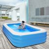 Free shipping 120*72*22in blue PVC cuboid with wall thickness of 0.3mm for inflatable swimming pool  Full-Sized Family Kiddie Blow up Pool for Kids, A