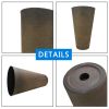 2 Pcs 24"H Tall Planters Plastic Plant Pots with Drainage, 14"W Large Round Tree Pot with Cement Pattern, Rust Brown