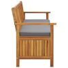 Garden Storage Bench with Cushion 66.9" Solid Acacia Wood