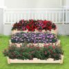 Bosonshop 3 Tier Raised Garden Bed Kit Wooden Planter Box Heavy Duty Solid Fir Wood, 47" x 47" x 21"