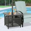 Outdoor Steel Umbrella Side Table Stand Patio Bistro Table