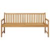 Garden Bench with Cream White Cushion 68.9" Solid Teak Wood