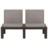 Garden Lounge Bench with Cushion Plastic Gray