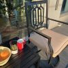 Outdoor Swivel Chairs Set of 4 Patio Metal Dining Rocker Chair with Cushion Surports 300 lbs for Garden Backyard Poolside,Black