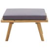Garden Footstool with Cushion 23.6"x23.6"x11.4" Solid Acacia Wood