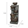 32.4inches Outdoor Garden Water Fountain with LED Lights