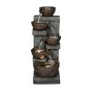 32.4inches Outdoor Garden Water Fountain with LED Lights