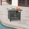 Outdoor Steel Umbrella Side Table Stand Patio Bistro Table