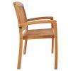3-Seater Stacking Garden Bench 62.6" Solid Teak Wood