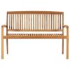 2-Seater Stacking Garden Bench 50.6" Solid Teak Wood