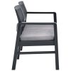 2-Seater Garden Bench with Cushions 47.2" Plastic Anthracite