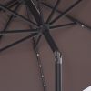 9Ft Patio Umbrella Outdoor Solar Powered LED Lighted Umbrella With Tilt And Crank For Garden,Deck,Backyard,Pool