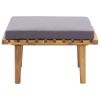 Garden Footstool with Cushion 23.6"x23.6"x11.4" Solid Acacia Wood