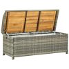 Garden Storage Bench 47.2" Poly Rattan Gray