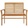 Garden Bench with Black Cushion 44.1" Solid Teak Wood