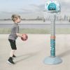Toddler Basketball Hoop Stand Adjustable Height 2.4 ft -3.7 ft Mini Indoor Basketball Goal Toy with Ball Pump for Baby Kids Boys Girls Outdoor Outside