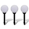 Outdoor Path Garden Solar Lamp Solar Ball Light LED 7.9" 3pcs with Ground Spike