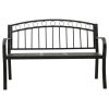 Garden Bench with a Table 49.2" Steel Black