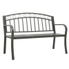 Garden Bench with a Table 49.2" Steel Gray