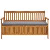 Garden Storage Bench with Cushion 58.3" Solid Acacia Wood