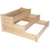 Bosonshop 3 Tier Raised Garden Bed Kit Wooden Planter Box Heavy Duty Solid Fir Wood, 47" x 47" x 21"