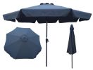Outdoor Patio Umbrella 10FT(3m) WITH FLAP ,8pcs ribs,with tilt ,with crank,without base, grey/Anthracite,pole size 38mm(1.49inch)
