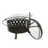 Outdoor Recreation Dinning Barbeque 32'' 2-in-1 Heating & BBQ Fire Pit