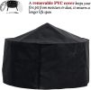 Outdoor Portable 32 Inch Steel Round Fire Pit with BBQ Grill, Cooking Grate, Spark Screen, Fire Poker, Cover, Fireplaces for Outside wood burning