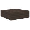 Sectional Footrest with Cushion Poly Rattan Brown