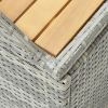 Garden Storage Bench 47.2" Poly Rattan Gray