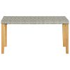 Garden Bench 47.2" Gray Poly Rattan and Solid Acacia Wood