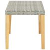 Garden Bench 47.2" Gray Poly Rattan and Solid Acacia Wood