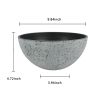 2 Pcs 10" Big Bowl Planter Pots with Drainage Holes,  Cement
