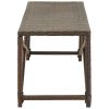 Garden Bench 47.2" Poly Rattan Brown