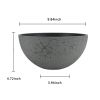 2 Pcs 10" Big Bowl Planter Pots with Drainage Holes,  Dark Gray