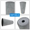 2 Pcs 24"H Tall Planters Plastic Plant Pots with Drainage, 14"W Large Round Tree Pot with Cement Pattern, Cement Gray