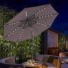 9Ft Patio Umbrella Outdoor Solar Powered LED Lighted Umbrella With Tilt And Crank For Garden,Deck,Backyard,Pool
