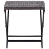Folding Stool Poly Rattan Brown