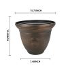 2 PACK Large Copper Plastic Garden Flower Pots Outdoor Planters Containers 16in