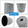 2 Pcs, 12" Round Plant Pots with Drainage Holes, Cement Gray