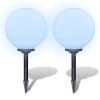 Outdoor Path Garden Solar Lamp Solar Ball Light LED 11.8" 2pcs with Ground Spike