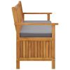 Garden Storage Bench with Cushion 58.3" Solid Acacia Wood
