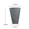 2 Pcs 20"H Tall Planters Plastic Plant Pots with Drainage, 12"W Large Square Tree Pot with Cement Pattern, Dark Grey