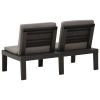 Garden Lounge Bench with Cushion Plastic Gray
